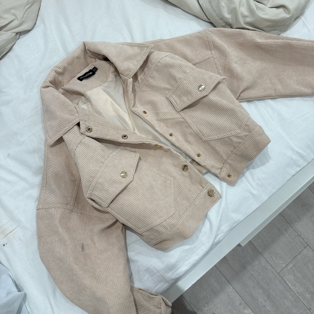 PrettyLittleThing Tan Corduroy Utility Jacket